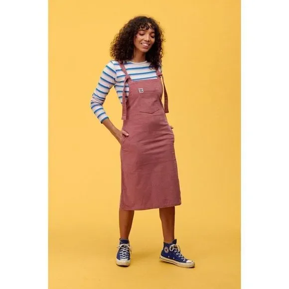 open lace back dress Magenta Flower Printed Rayon Dungaree Dress – Shinisha main image 1